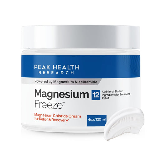 Magnesium Freeze - Topical Magnesium Cream with Niacinamide for Joints, Low Back, Knee, Hip, & Foot - Fast Acting Cooling Formula - Lightweight, Non-Greasy - 4oz